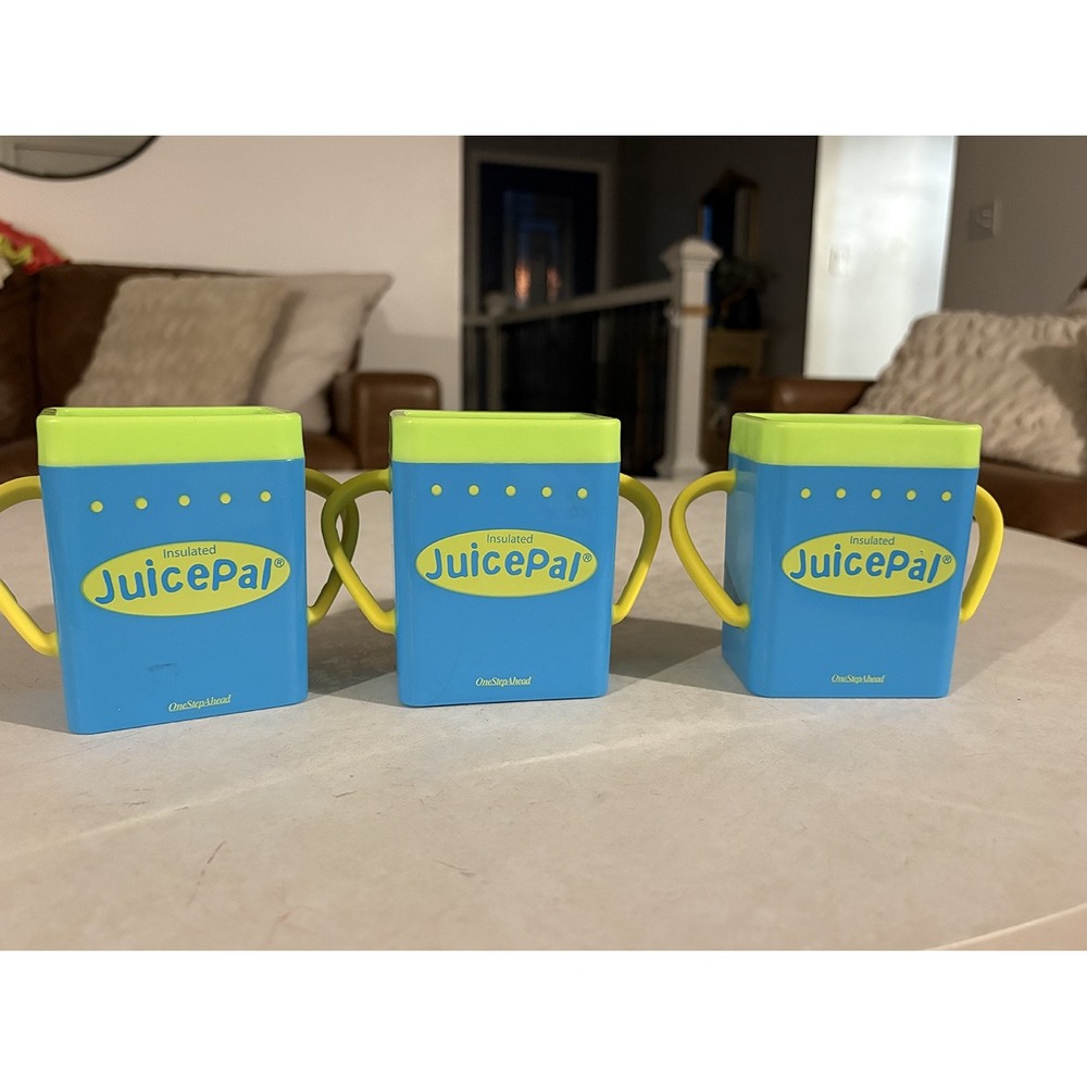 OneStepAhead Insulated JuicePal Juice Box Holders Handles Blue Green No Squeeze